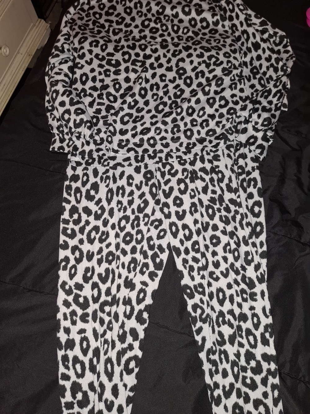 Sanctuary Black and White Leopard Print Kids Pajama Set